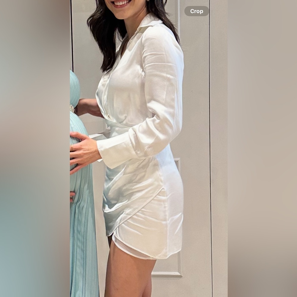 ZARA Satin Wrap Mini Dress - XS